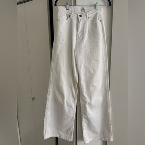 White Wide-Leg Jeans